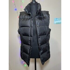 Eddie Bauer Premium Goose Down Black Puffer Vest Large